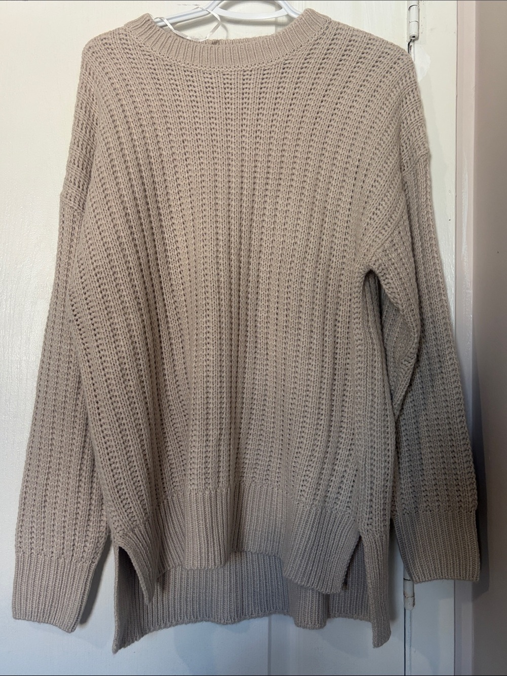 Suzy Shier Beige Chunky Knit Sweater